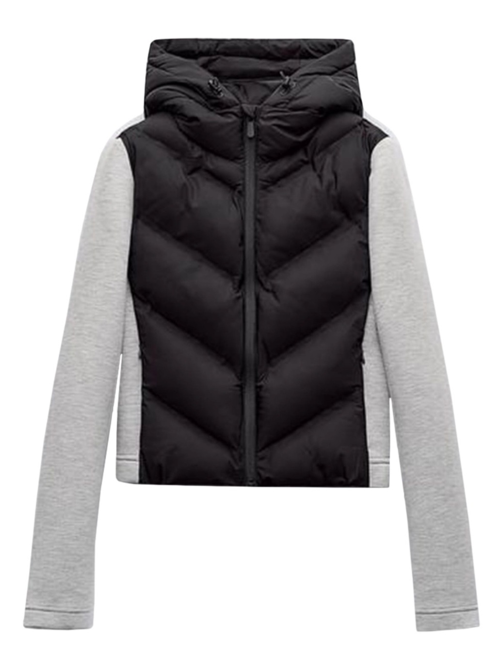 ZARA CONTRASTING HOODED JACKET